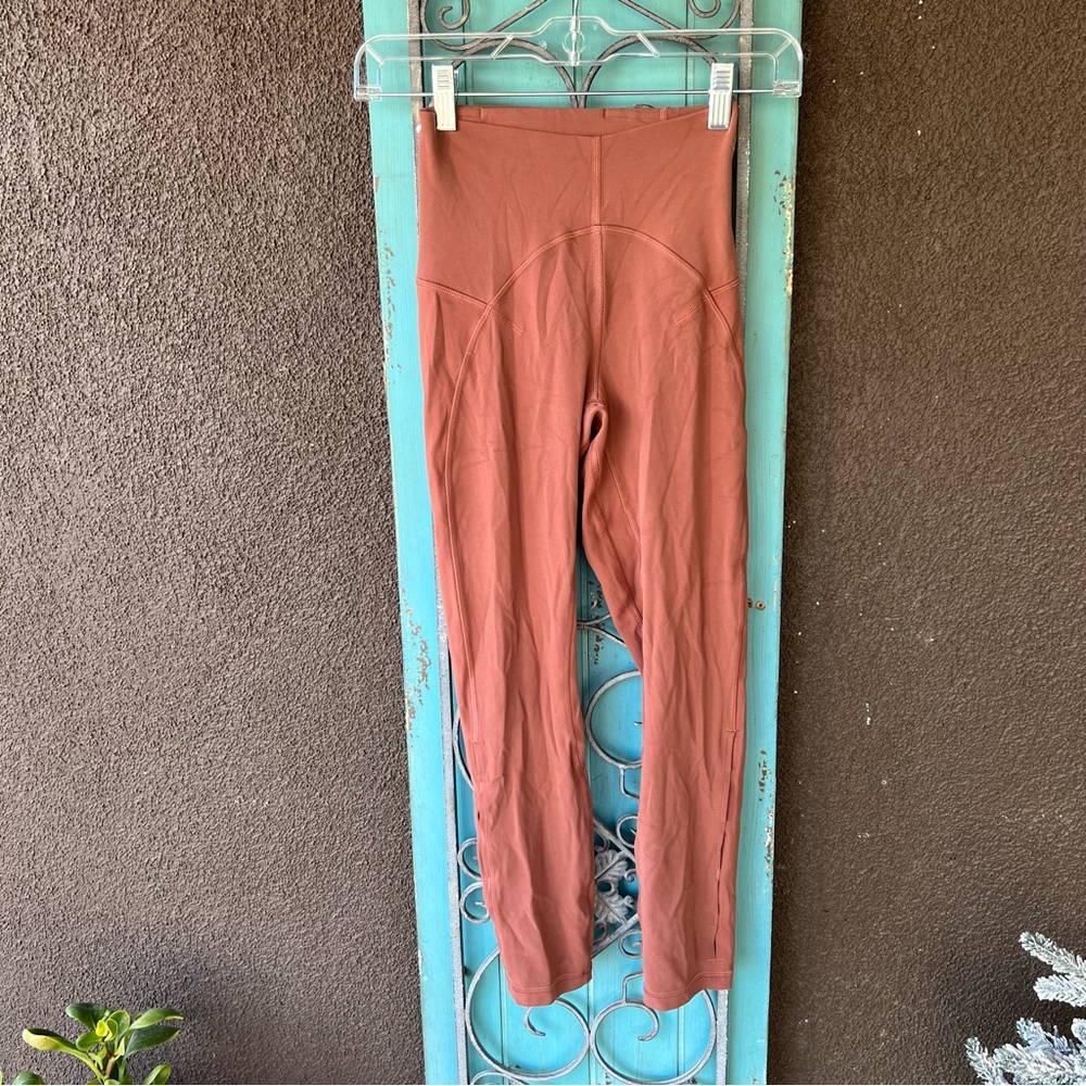 Lululemon Super High Rise Crop 23” Keyhole Ancient Copper Sz 2.